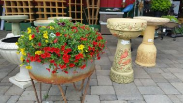 A+ Garden Center flowers and birdbaths