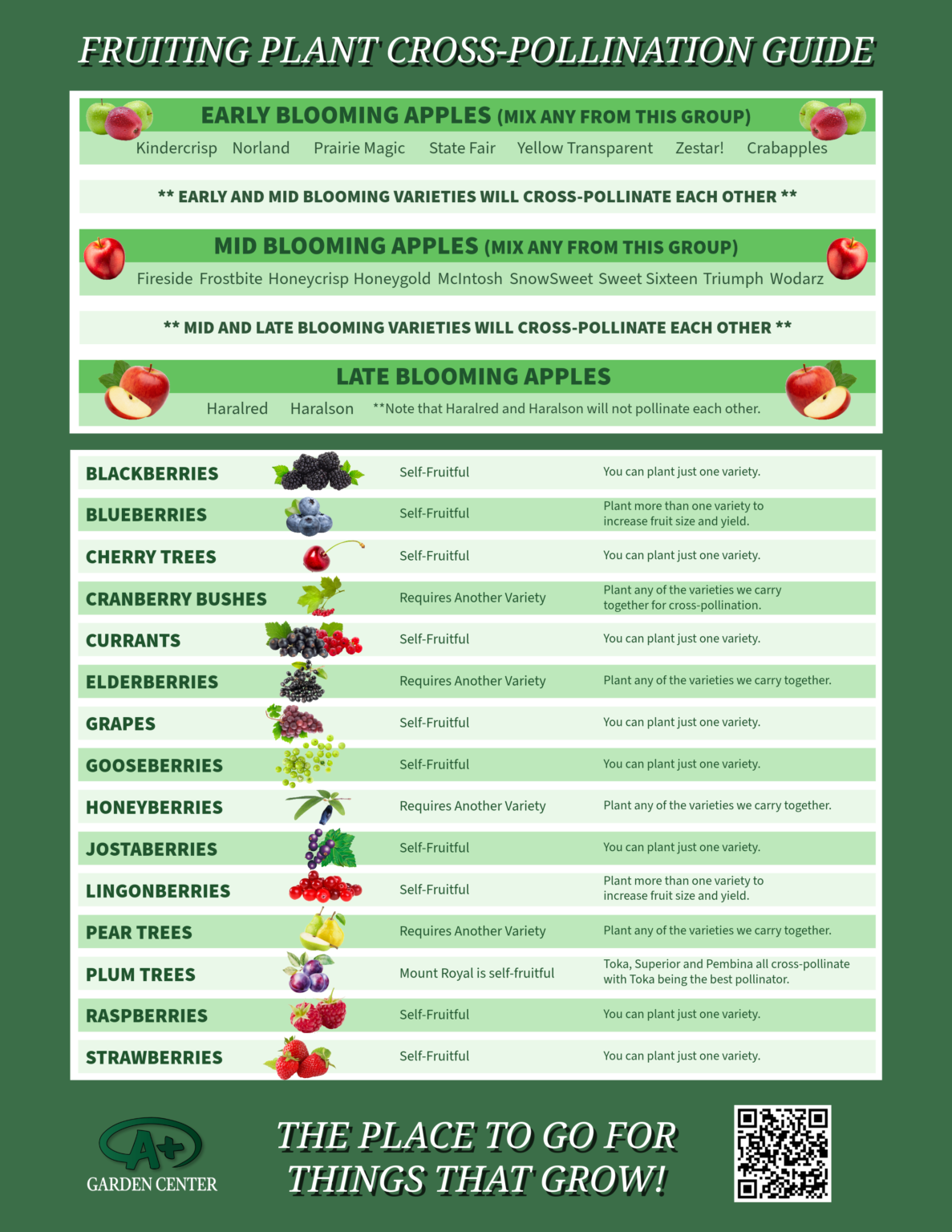 Citrus Tree Pollination Chart.pdf Fruit Cross-Pollination Guide - A+ Garden Center | Duluth, Minnesota ...